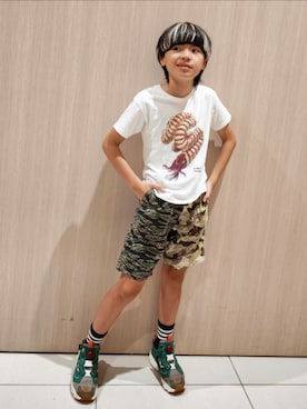 「Reebok(リーボック)のアイテム」を使った、唯智さん(キッズ・143cm)の夏コーディネート