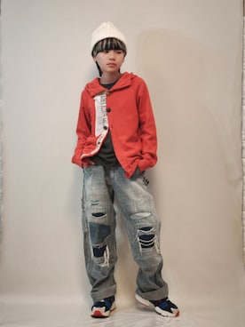 「Reebok（リーボック）のアイテム」を使った、唯智さん（キッズ・145cm）の秋コーディネート