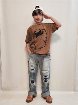「ZUCCa（ズッカ）のアイテム」を使った、唯智さん（キッズ・143cm）の夏コーディネート
