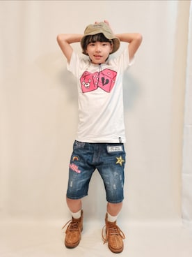 「ZUCCa（ズッカ）のアイテム」を使った、唯智さん（キッズ・143cm）の夏コーディネート