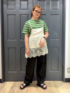 「Right-on（ライトオン）のナイロン混コクーンパンツ（その他パンツ、ブラック系）」を使った、leo1484さん（キッズ）の夏コーディネート