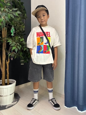 「Right-on（ライトオン）のアイテム」を使った、leo1484さん（キッズ・125cm）の夏コーディネート