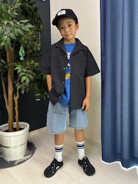 「MPS（エムピーエス）のアイテム（パンツ）」を使った、leo1484さん（キッズ・125cm）の夏コーディネート