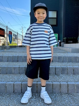 「Right-on（ライトオン）のアイテム（帽子）」を使った、leo1484さん（キッズ・120cm）の夏コーディネート
