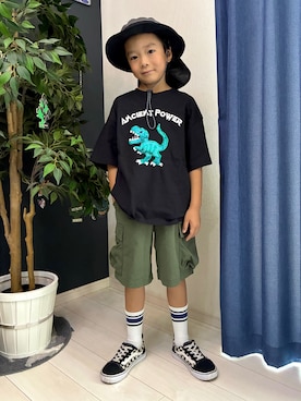 「MPS（エムピーエス）のアイテム（パンツ）」を使った、leo1484さん（キッズ・125cm）の夏コーディネート