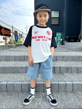 「Right-on（ライトオン）のアイテム（帽子）」を使った、leo1484さん（キッズ・120cm）の春コーディネート