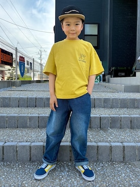「Right-on（ライトオン）のアイテム（帽子）」を使った、leo1484さん（キッズ・120cm）の夏コーディネート