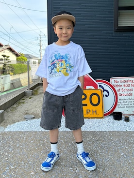 「MPS（エムピーエス）のアイテム（パンツ）」を使った、leo1484さん（キッズ・120cm）の春コーディネート