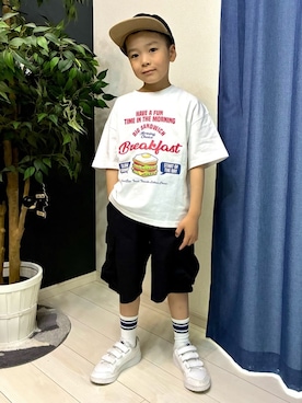 「MPS（エムピーエス）のアイテム（パンツ）」を使った、leo1484さん（キッズ・120cm）の春コーディネート