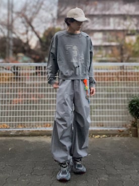 「アイテム（キャップ）」を使った、黒羊さん（メンズ・177cm・10代）の秋コーディネート