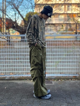 「アイテム（ニットキャップ/ビーニー）」を使った、黒羊さん（メンズ・177cm・10代）の冬コーディネート