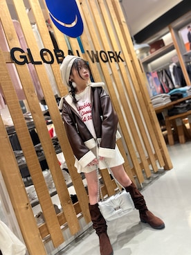 「GLOBAL WORK（グローバルワーク）のアイテム（トップス）」を使った、ゆづきさん（キッズ・132cm）の冬コーディネート