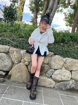 「アイテム（デニムパンツ）」を使った、ゆづきさん（キッズ・136cm）の秋コーディネート