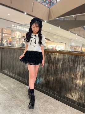 「アイテム（ブーツ）」を使った、ゆづきさん（キッズ・136cm）の秋コーディネート