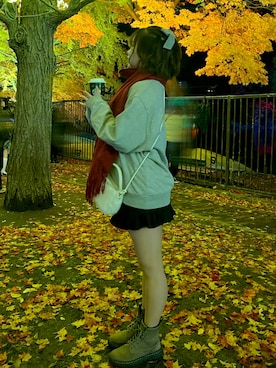 「アイテム（スウェット）」を使った、haluさん（レディース・157cm・10代）の秋コーディネート