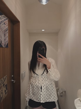 「HARE（ハレ）のアイテム（トップス、ホワイト系）」を使った、あいかさん（レディース・154cm）の春コーディネート
