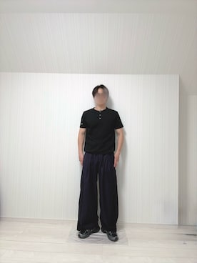 「HARE（ハレ）のアイテム（パンツ、パープル系）」を使った、たかさん（メンズ・174cm）の春コーディネート