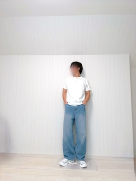 「SALOMON（サロモン）のアイテム（スニーカー、ホワイト系）」を使った、たかさん（メンズ・174cm）の春コーディネート