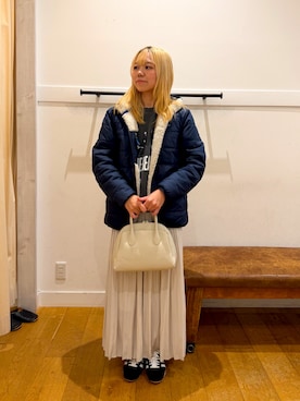 「URBAN RESEARCH DOORS（アーバンリサーチドアーズ）のpatagonia　KS READY FREDDY HOODY（テーラードジャケット、ブルー系）」を使った、もえさん（レディース・159cm）の秋コーディネート