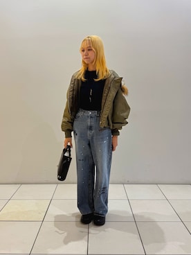 「アイテム（その他アウター）」を使った、もえさん（レディース・159cm）の秋コーディネート
