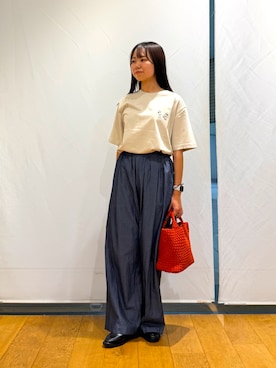「RODE SKO（ロデスコ）のアイテム」を使った、もえさん（レディース・159cm）の夏コーディネート