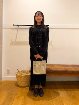 「URBAN RESEARCH DOORS（アーバンリサーチドアーズ）のシアーベロアワンピース（ワンピース、ブラウン系）」を使った、もえさん（レディース・159cm）の秋コーディネート