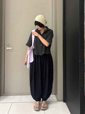 「ITTI（イッチ）のアイテム」を使った、山さん（レディース・163cm）の夏コーディネート