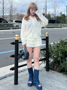 「EMODA（エモダ）のアイテム（バッグ）」を使った、吉田胡桃さん（レディース・155cm）の春コーディネート