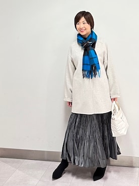 「アイテム（ピーコート）」を使った、みなこさん（レディース・156cm）の冬コーディネート