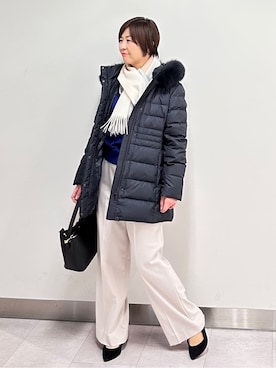 「アイテム（ピーコート）」を使った、みなこさん（レディース・156cm）の冬コーディネート