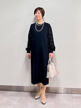 「UNTITLED（アンタイトル）のアイテム（ワンピース/ドレス）」を使った、みなこさん（レディース・156cm）の冬コーディネート