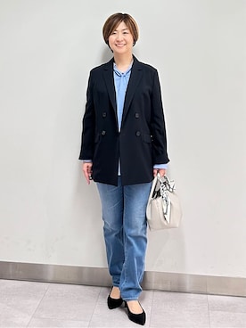 「アイテム（モッズコート、グリーン系）」を使った、みなこさん（レディース・156cm）の春コーディネート