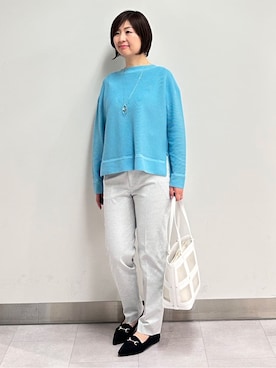 「アイテム（トレンチコート、ブルー系）」を使った、みなこさん（レディース・156cm）の春コーディネート