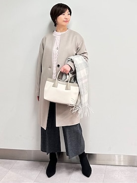 「アイテム（ダウンジャケット/コート）」を使った、みなこさん（レディース・156cm）の冬コーディネート