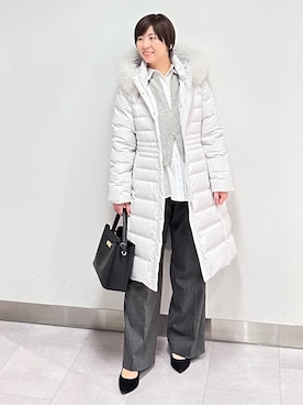 「アイテム（ダウンジャケット/コート）」を使った、みなこさん（レディース・156cm）の冬コーディネート