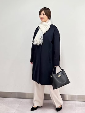 「アイテム（ピーコート）」を使った、みなこさん（レディース・156cm）の冬コーディネート