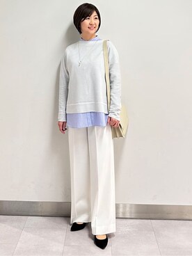 「アイテム（トレンチコート、グレー系）」を使った、みなこさん（レディース・156cm）の春コーディネート
