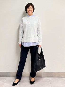 「アイテム（トレンチコート、グレー系）」を使った、みなこさん（レディース・156cm）の春コーディネート