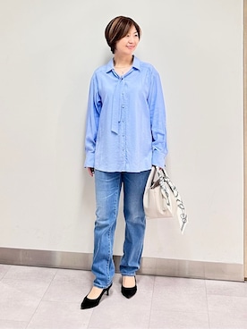 「アイテム（モッズコート、グリーン系）」を使った、みなこさん（レディース・156cm）の春コーディネート
