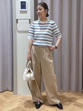 「Rubyrivet（ルビーリベット）のアイテム（パンツ）」を使った、JMさん（レディース・155cm）の春コーディネート