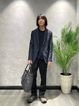 「アイテム（ビジネスバッグ、グレー系）」を使った、ruin3さん（メンズ・168cm）の秋コーディネート