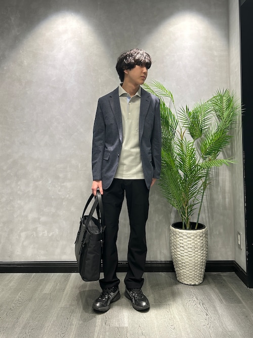 【通気性】ジャージ千鳥柄 ジャケット