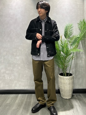 「TAKEO KIKUCHI（タケオキクチ）の【BOWLER HAT LABEL】ブラックデニムGジャン（デニムジャケット、ブラック系）」を使った、ruin3さん（メンズ）の秋コーディネート