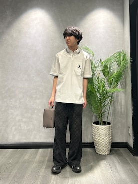 「TAKEO KIKUCHI（タケオキクチ）の【BOWLER HAT LABEL】アイスクリアコットン ボーラーハットウォーカー ポロシャツ（ポロシャツ、ホワイト系）」を使った、ruin3さん（メンズ）の春コーディネート