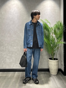 「TAKEO KIKUCHI（タケオキクチ）の【BOWLER HAT LABEL】エクスプローラー Gジャン（デニムジャケット、ブルー系）」を使った、ruin3さん（メンズ）の春コーディネート