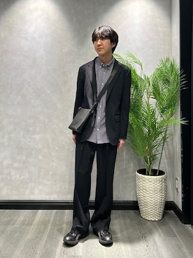 「TAKEO KIKUCHI（タケオキクチ）の【360°ストレッチ/軽量】None Of Stress ライト ジャケット（セットアップ対応）（テーラードジャケット、ブルー系）」を使った、ruin3さん（メンズ）の冬コーディネート