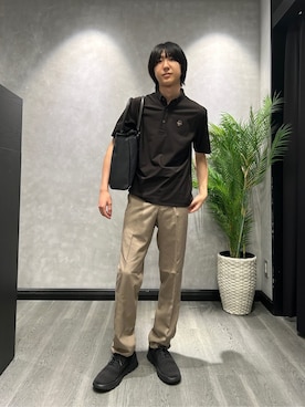 「アイテム（ビジネスバッグ、グレー系）」を使った、ruin3さん（メンズ・168cm）の夏コーディネート