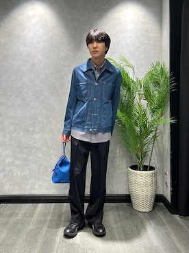 「TAKEO KIKUCHI（タケオキクチ）の【BOWLER HAT LABEL】エクスプローラー Gジャン（デニムジャケット、ブルー系）」を使った、ruin3さん（メンズ）の冬コーディネート