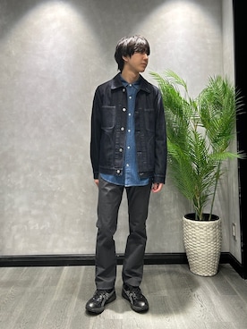 「TAKEO KIKUCHI（タケオキクチ）の【BOWLER HAT LABEL】エクスプローラー Gジャン（デニムジャケット、ブルー系）」を使った、ruin3さん（メンズ）の春コーディネート