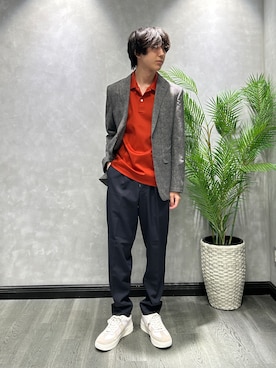 「TAKEO KIKUCHI（タケオキクチ）の【抗菌防臭】COOL DOTS（R）ドビープリント ジャケット（テーラードジャケット、ブラック系）」を使った、ruin3さん（メンズ）の夏コーディネート